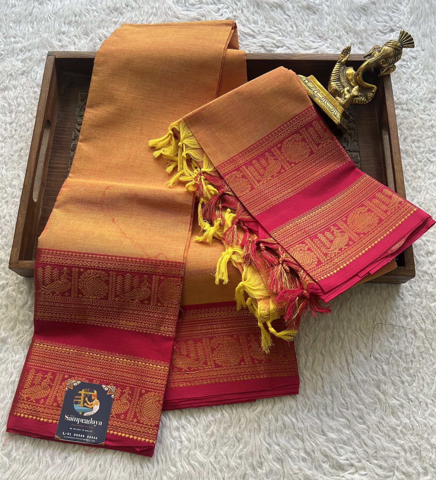 Light Orange Kanchi Cotton Dress Material