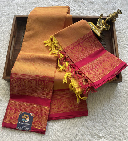 Light Orange Kanchi Cotton Dress Material