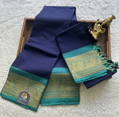 Light Ink Blue Color Kanchi Cotton Dress Material