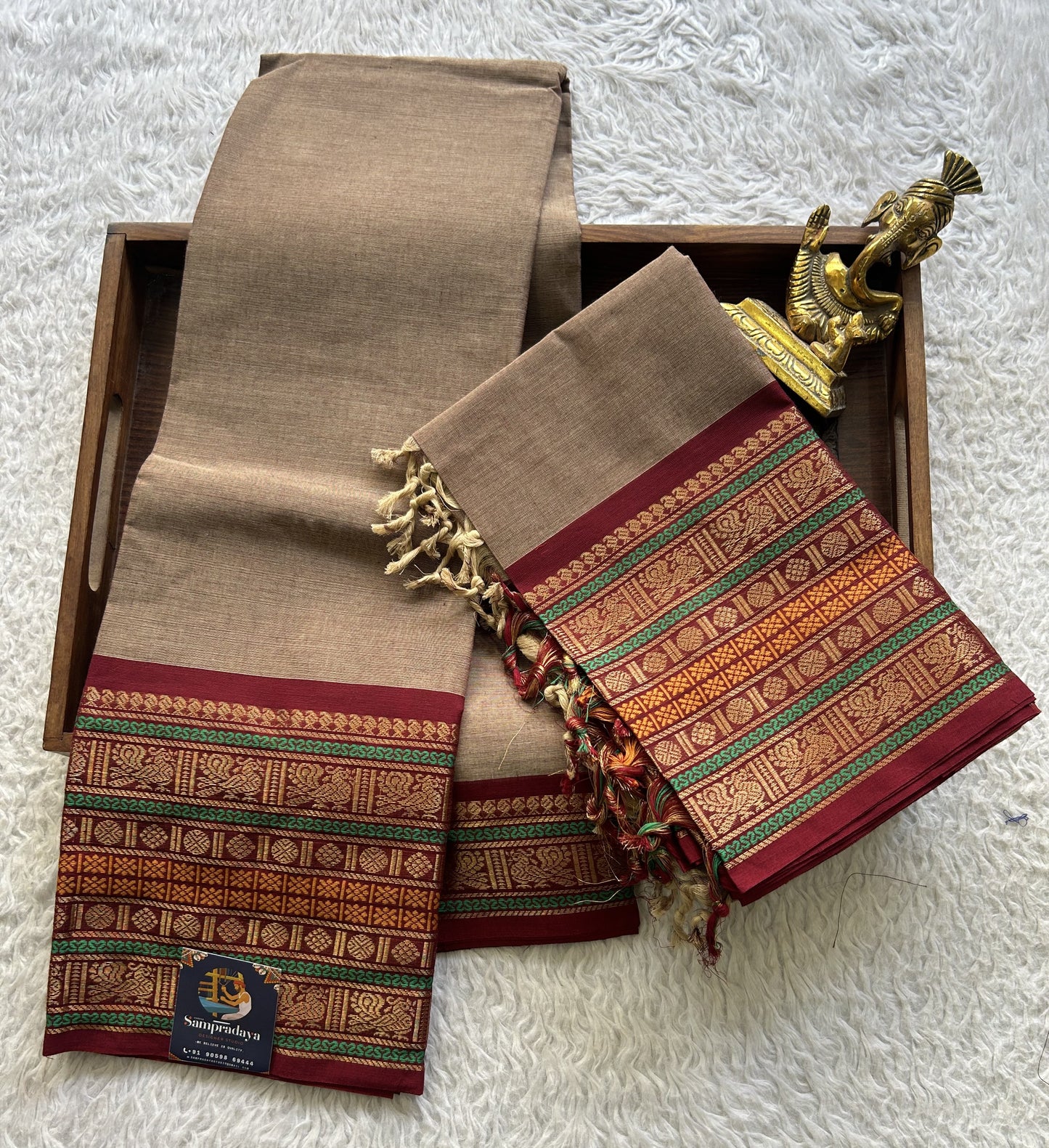 Light Snuff Color Kanchi Cotton Dress Material