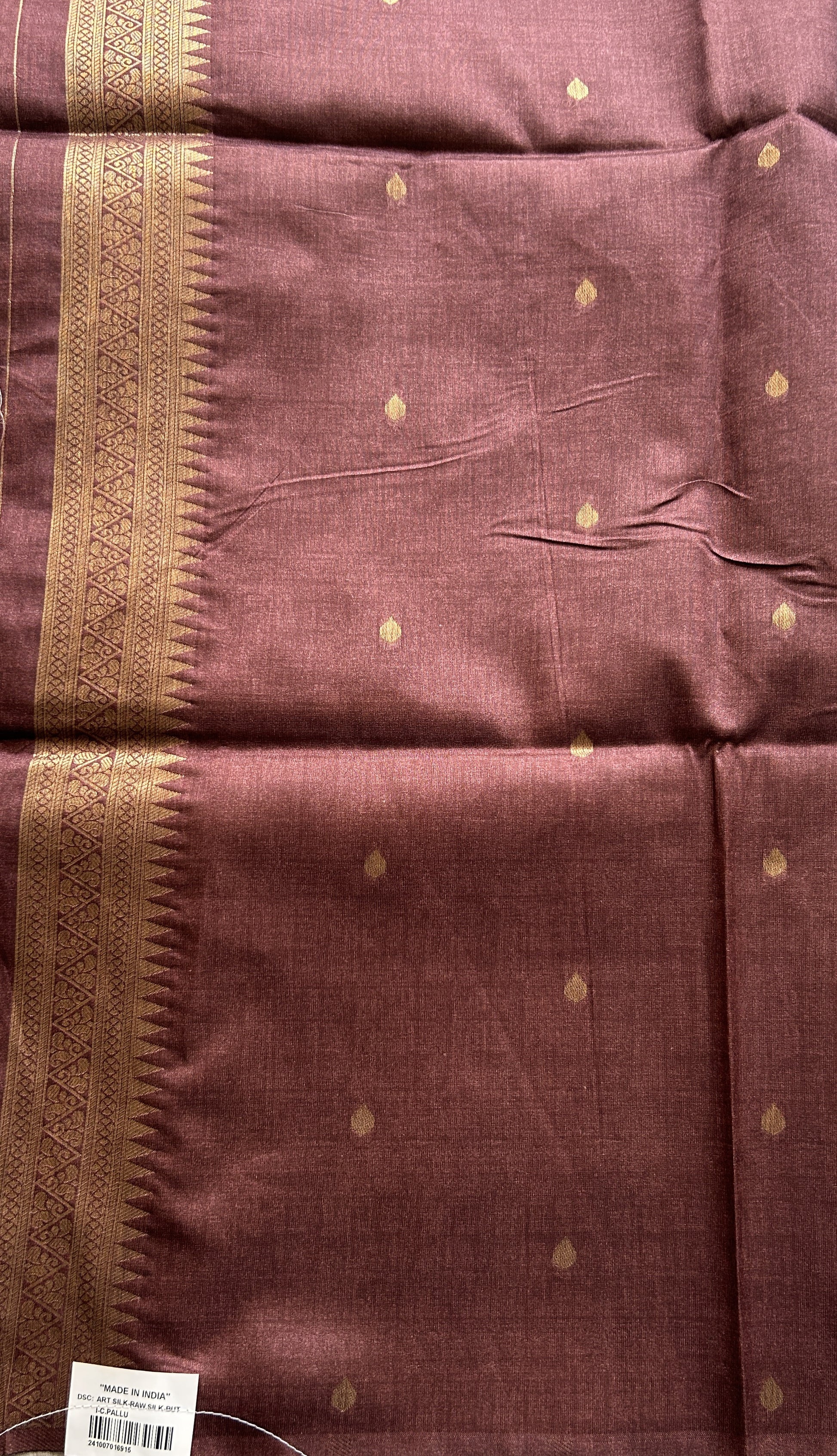 Semi Tussar Saree Sky Blue Colored complemented with a Embosed Border. - Sampradaya Designer Studio