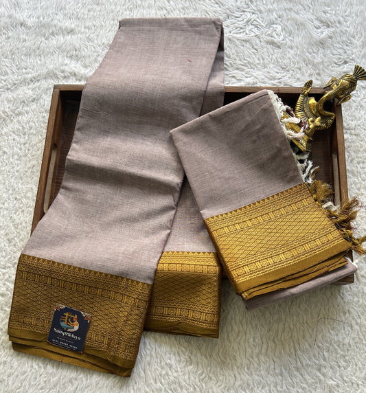 Pale Purple Kanchi Cotton Dress Material with Traditional Charm