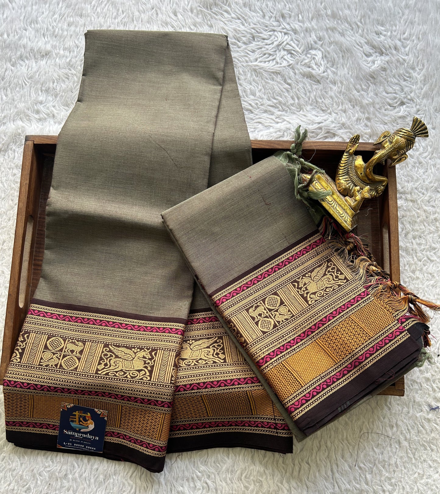 Dark Grey Color Kanchi Cotton Dress Material