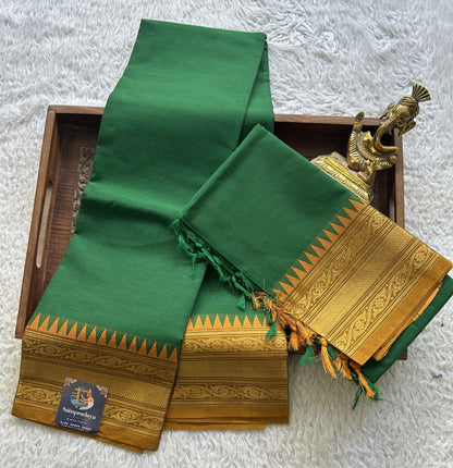 Green Color Kanchi Cotton Dress Material