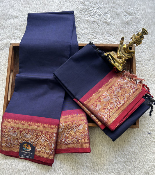 Ink Blue Color Kanchi Cotton Dress Material