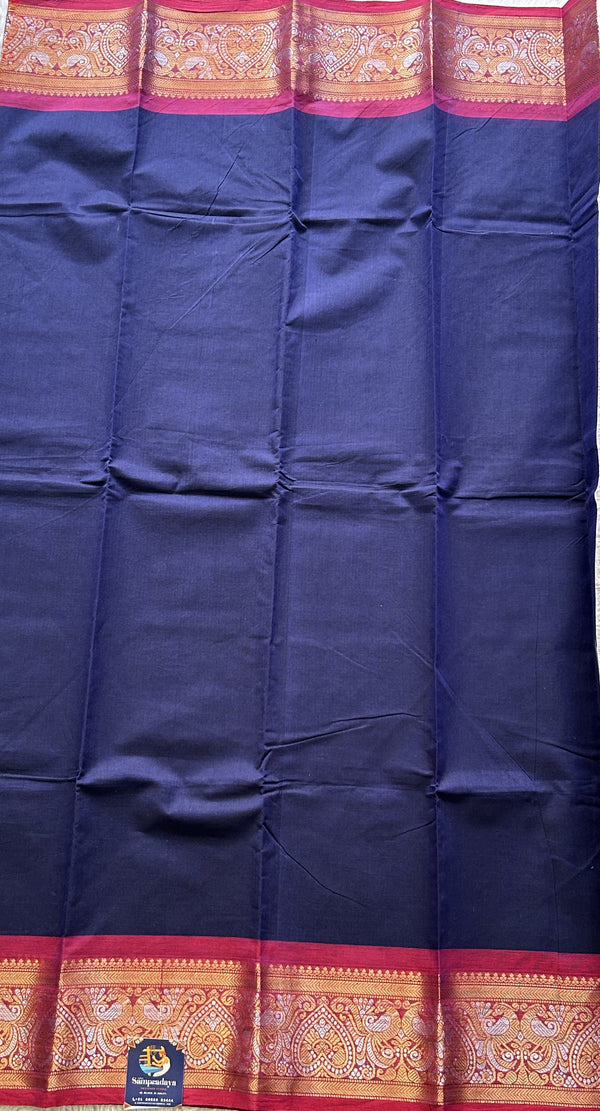 Ink Blue Color Kanchi Cotton Dress Material - Sampradaya Designer Studio
