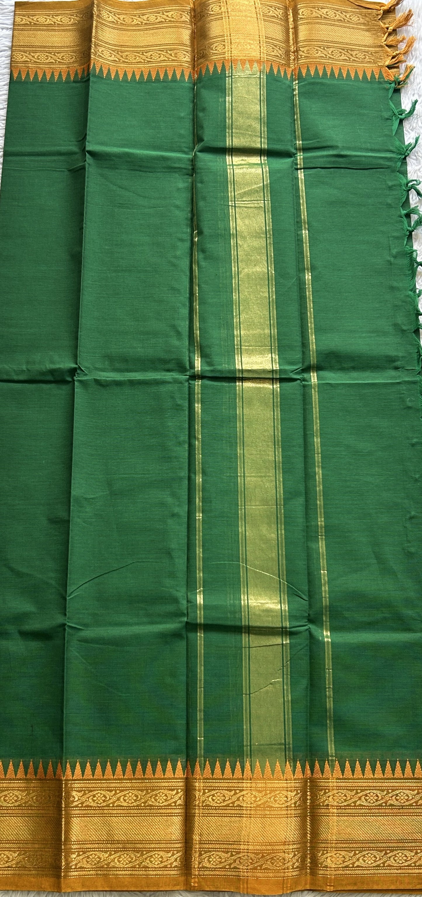 Green Color Kanchi Cotton Dress Material
