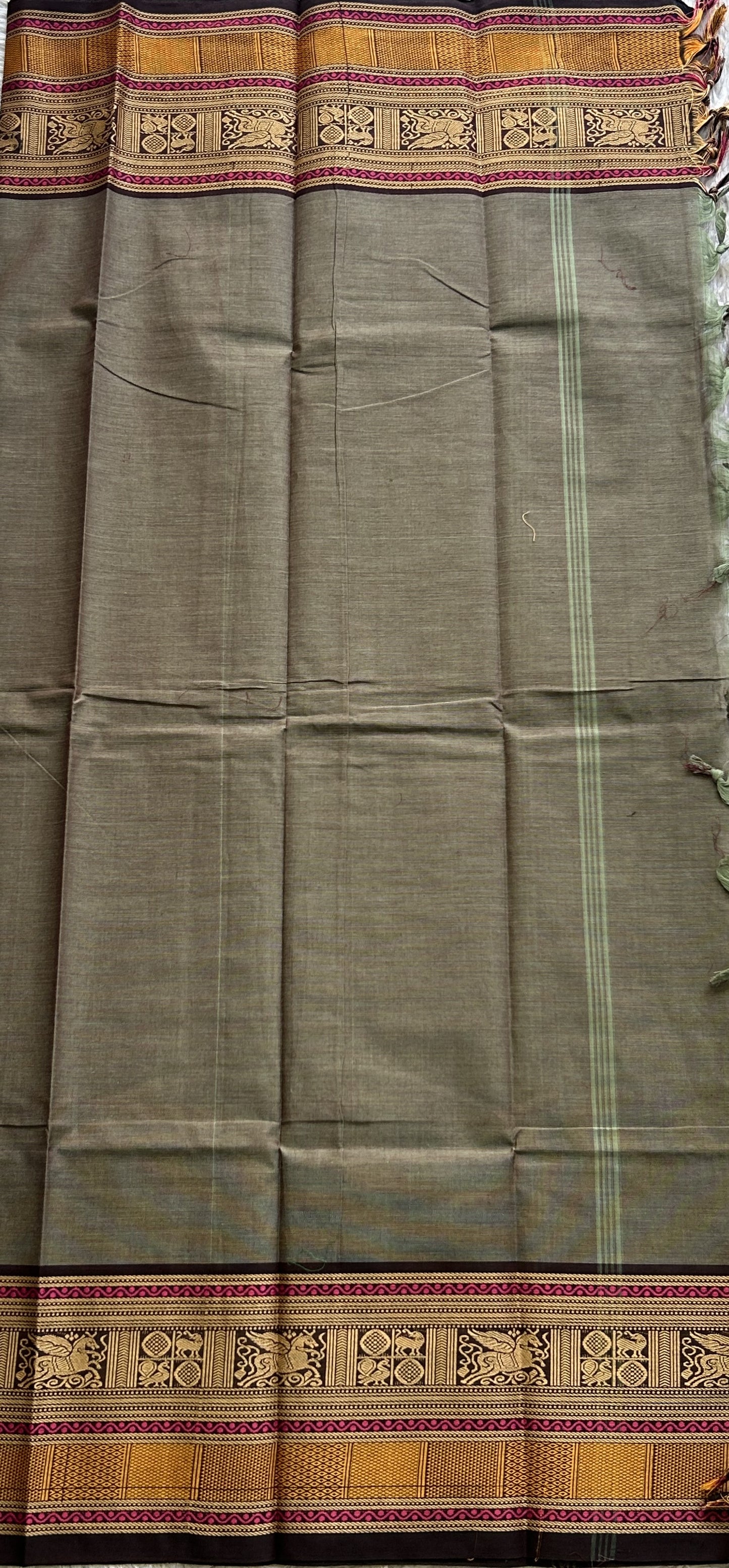Dark Grey Color Kanchi Cotton Dress Material
