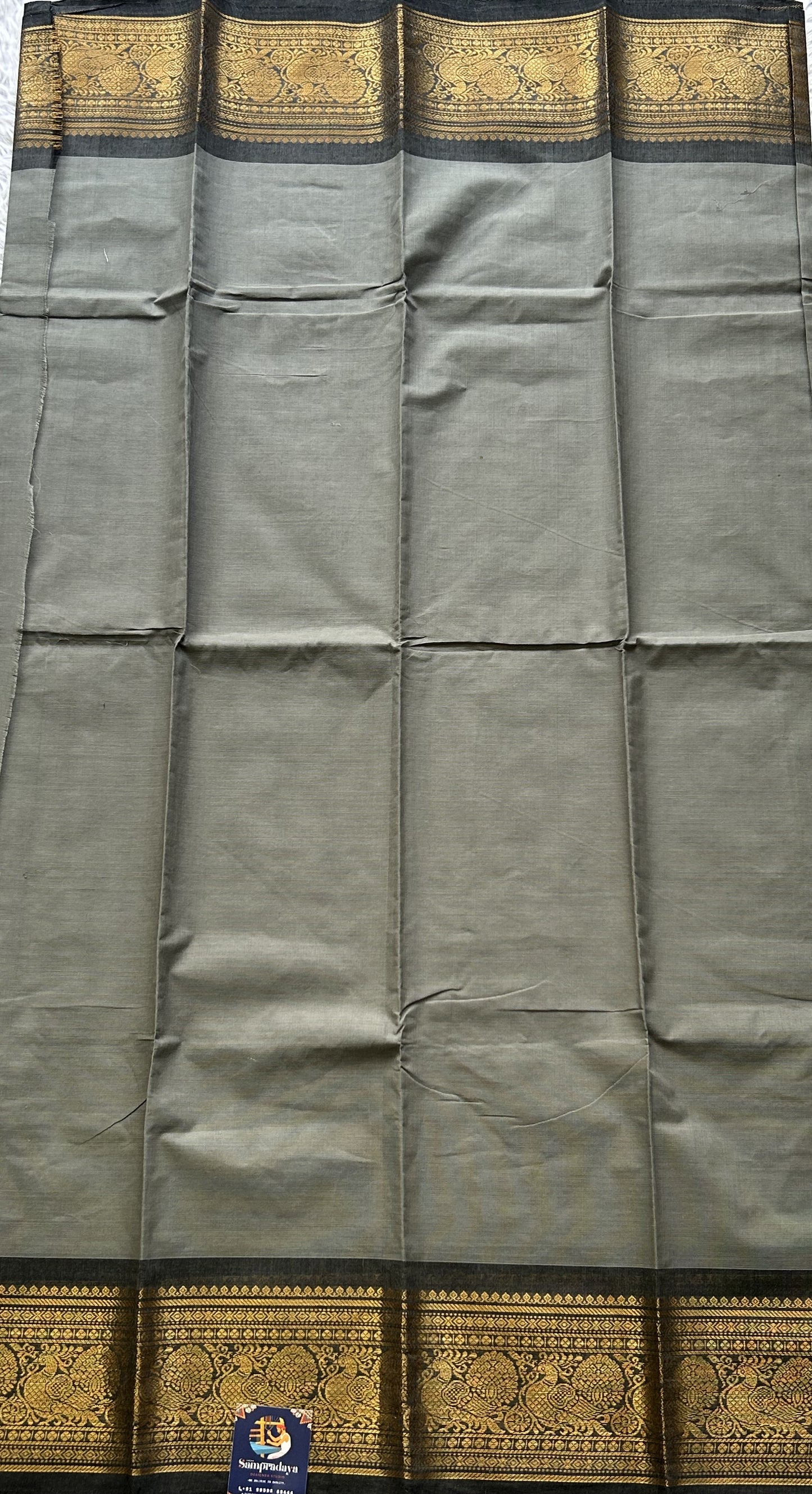 Grey Color Kanchi Cotton Dress Material