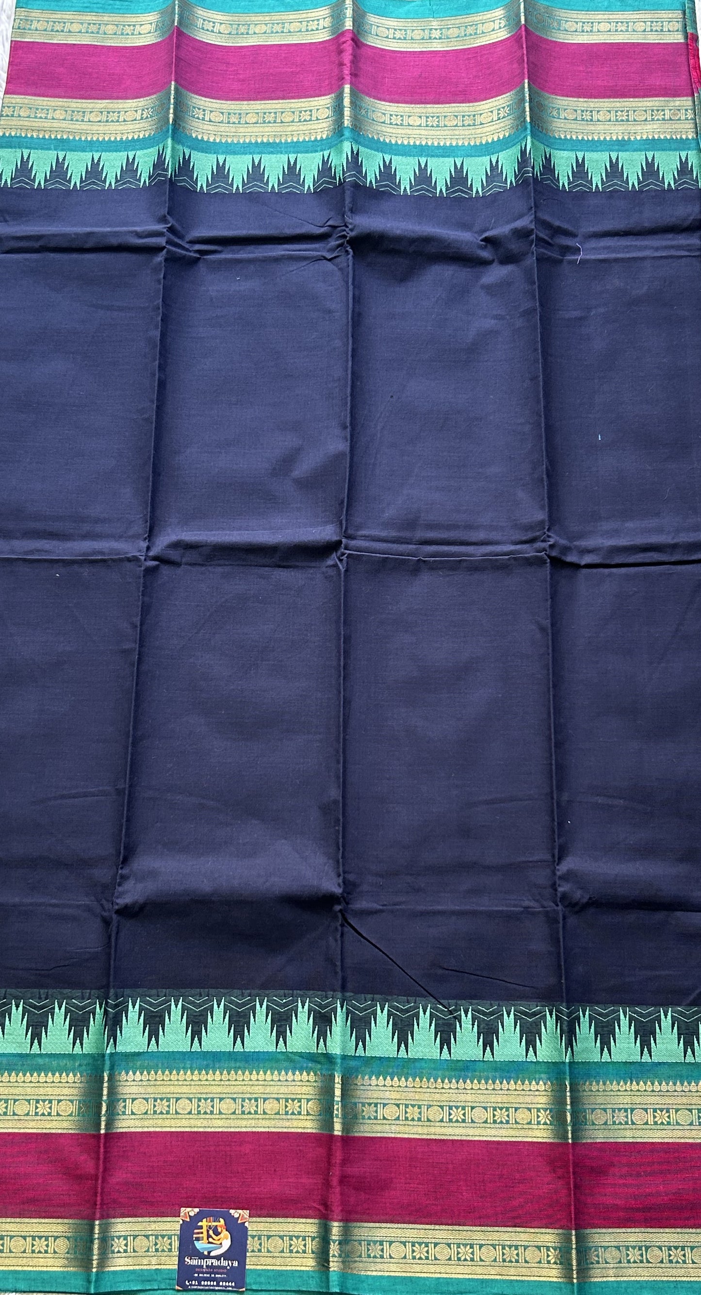 Carbon Blue Color Kanchi Cotton Dress Material