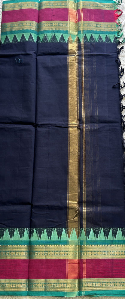 Carbon Blue Color Kanchi Cotton Dress Material