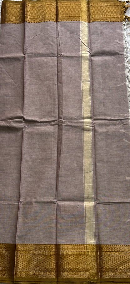 Pale Purple Kanchi Cotton Dress Material with Traditional Charm