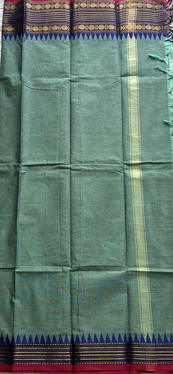 C-Green Color Kanchi Cotton Dress Material - Sampradaya Designer Studio