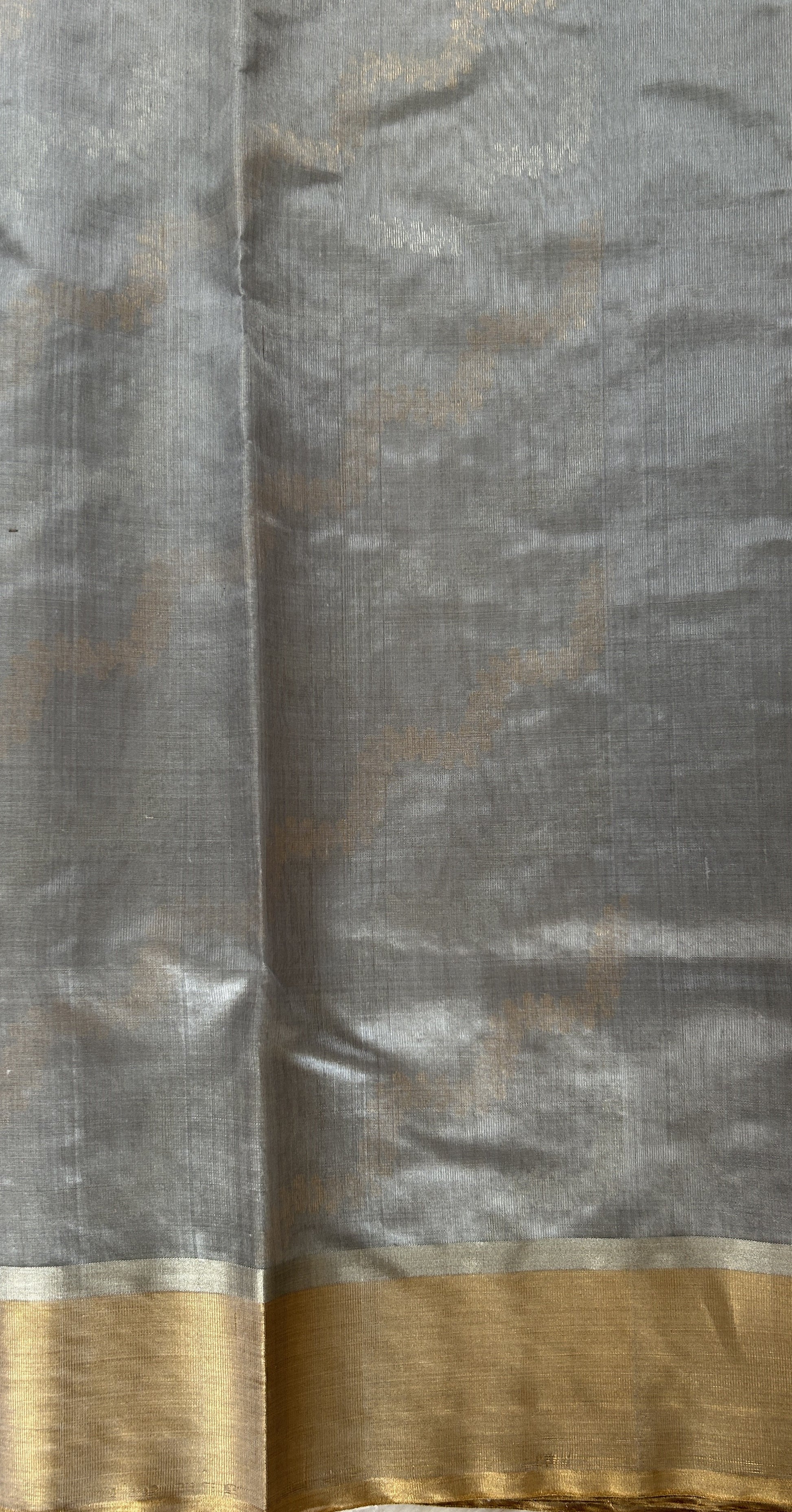 Chanderi Pattu Saree Pastel Blue colored saree complemented with a Gold Zari border - Sampradaya Designer Studio