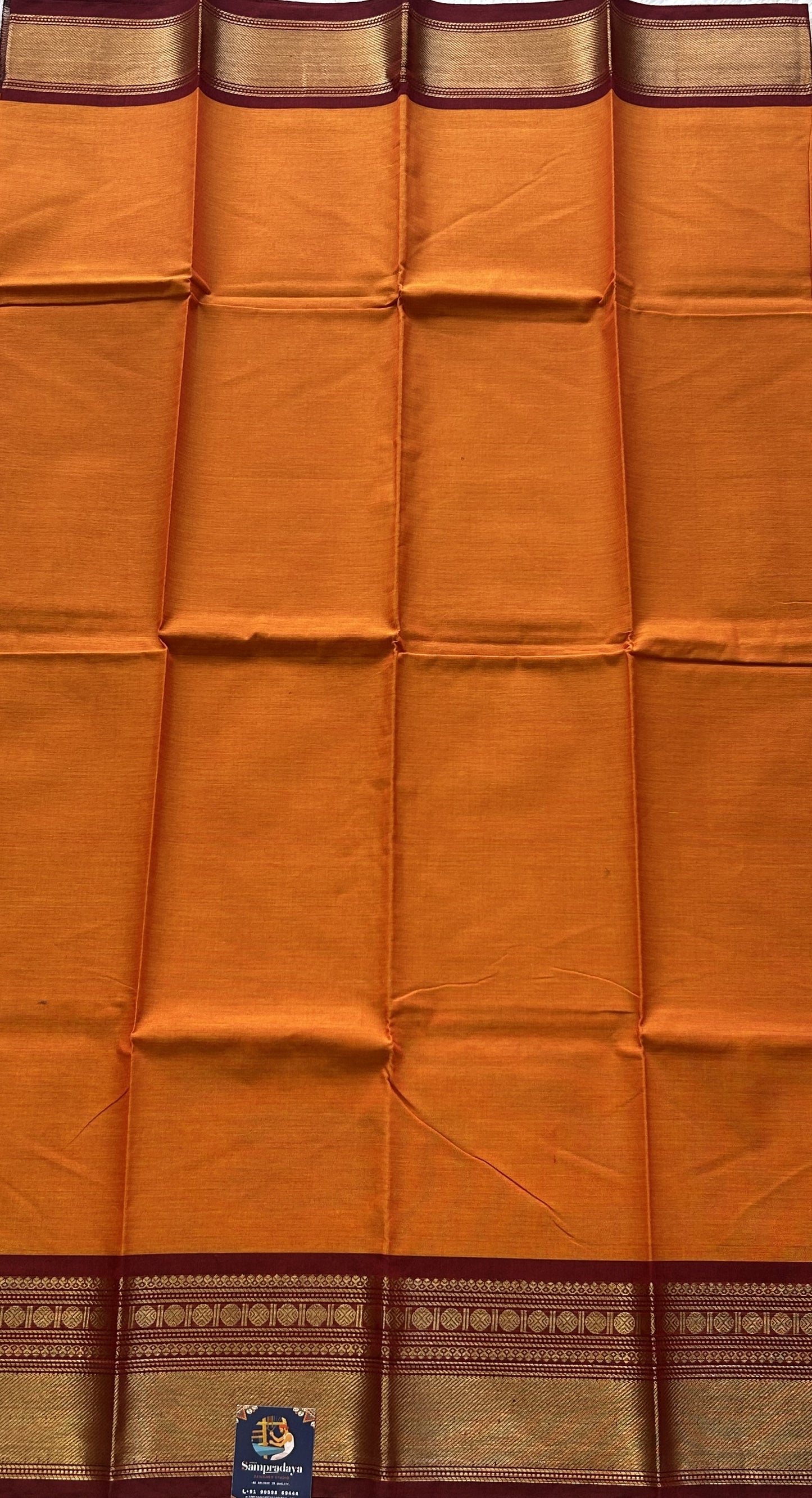 Orange Kanchi Cotton Dress Material