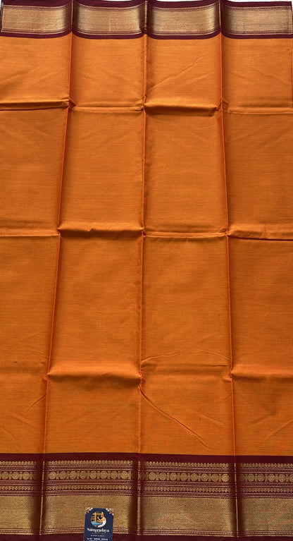 Orange Kanchi Cotton Dress Material