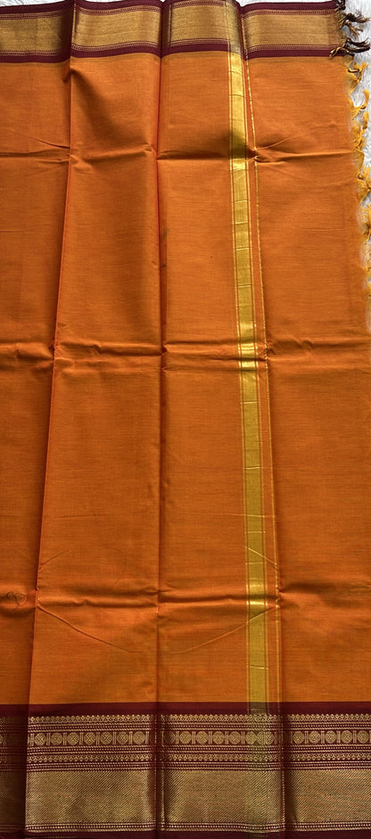 Orange Kanchi Cotton Dress Material