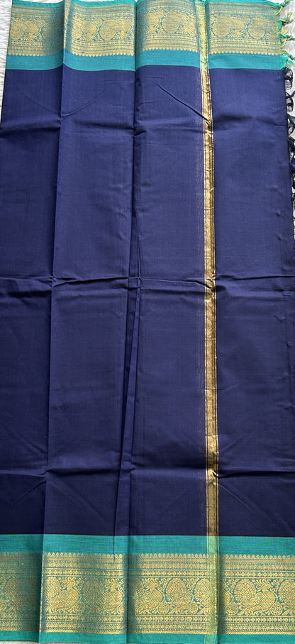 Light Ink Blue Color Kanchi Cotton Dress Material