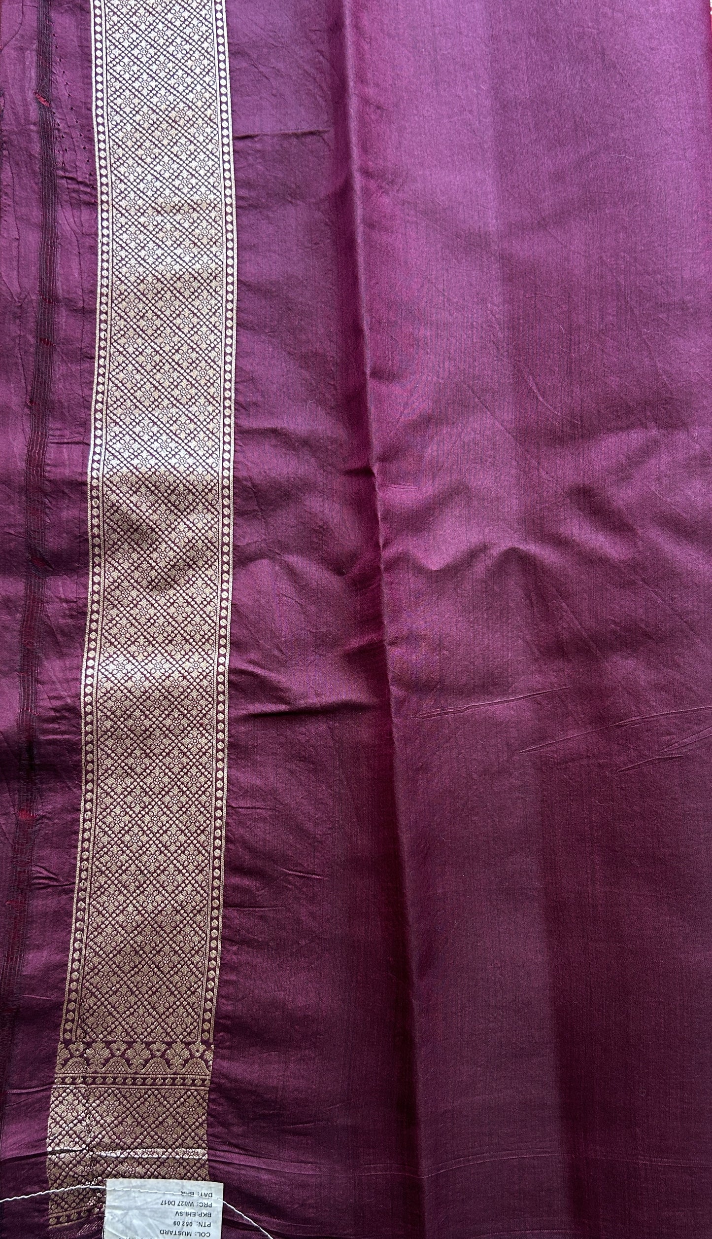 Chiniya Silk Saree Maroon Colored Exquisite with a Zari Border. - Sampradaya Designer Studio