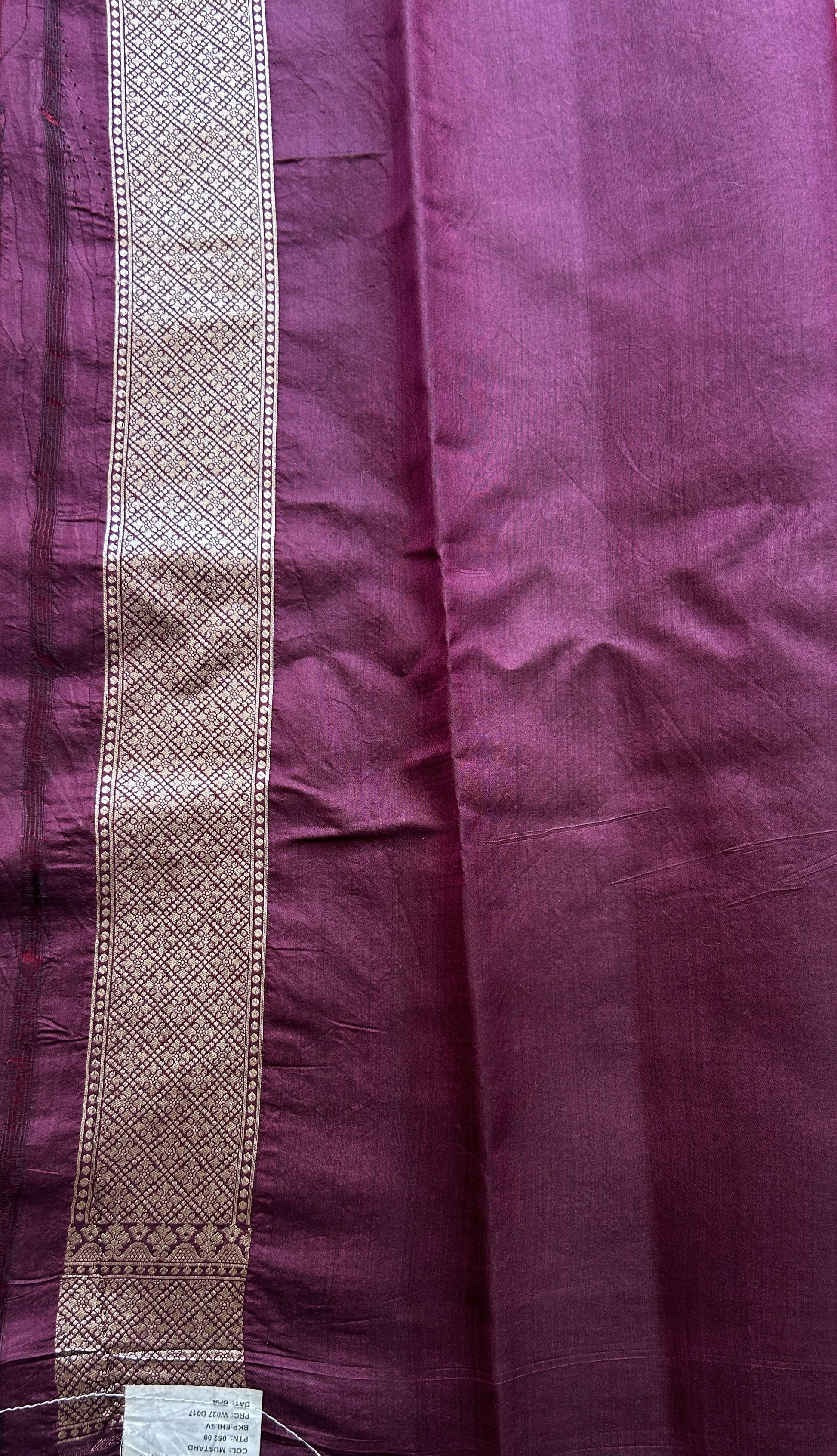 Chiniya Silk Saree Maroon Colored Exquisite with a Zari Border. - Sampradaya Designer Studio