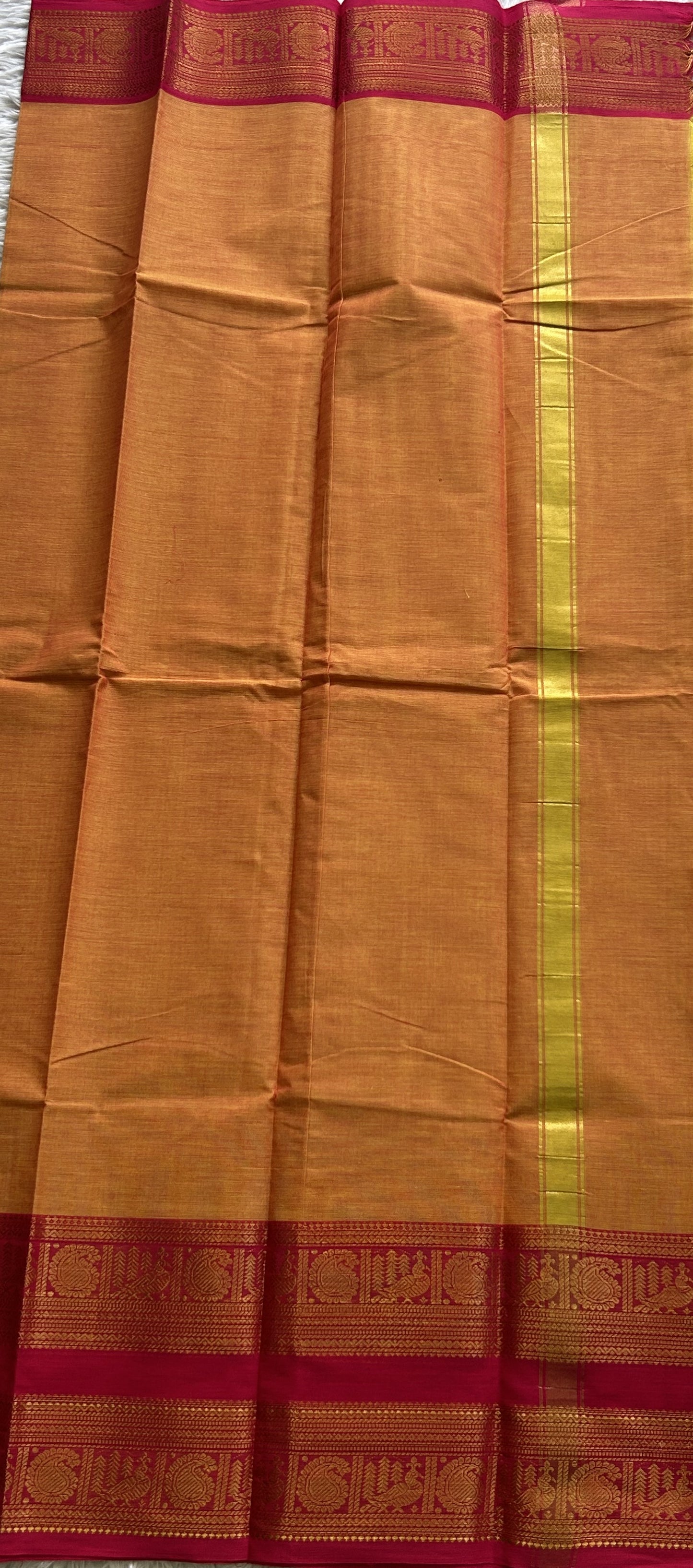 Light Orange Kanchi Cotton Dress Material