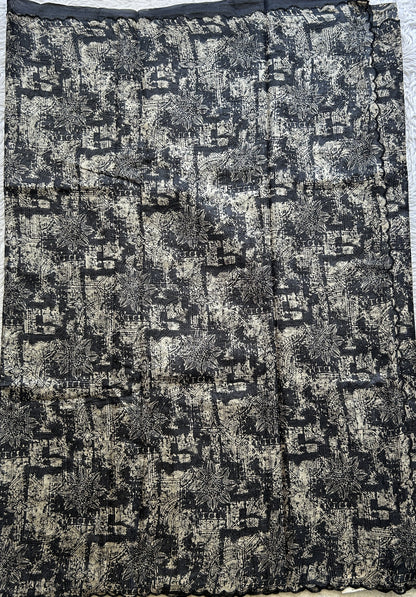 Pure Tussar Silk Saree Black Color Elegantly Paired with a Scallop Border. - Sampradaya Designer Studio