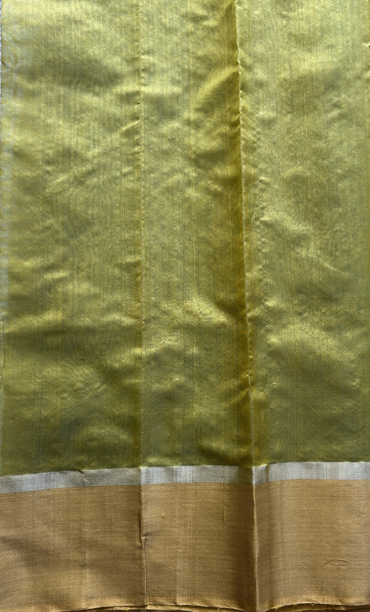 Chanderi Silk Allover Saree Lime Green Color Elegantly Paired with a Zari border - Sampradaya Designer Studio