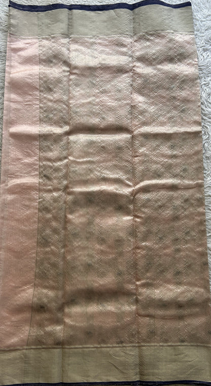 Chanderi Silk Allover Saree Very Light Pink Color Elegantly Paired with a Zari border - Sampradaya Designer Studio