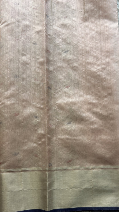 Chanderi Silk Allover Saree Very Light Pink Color Elegantly Paired with a Zari border - Sampradaya Designer Studio