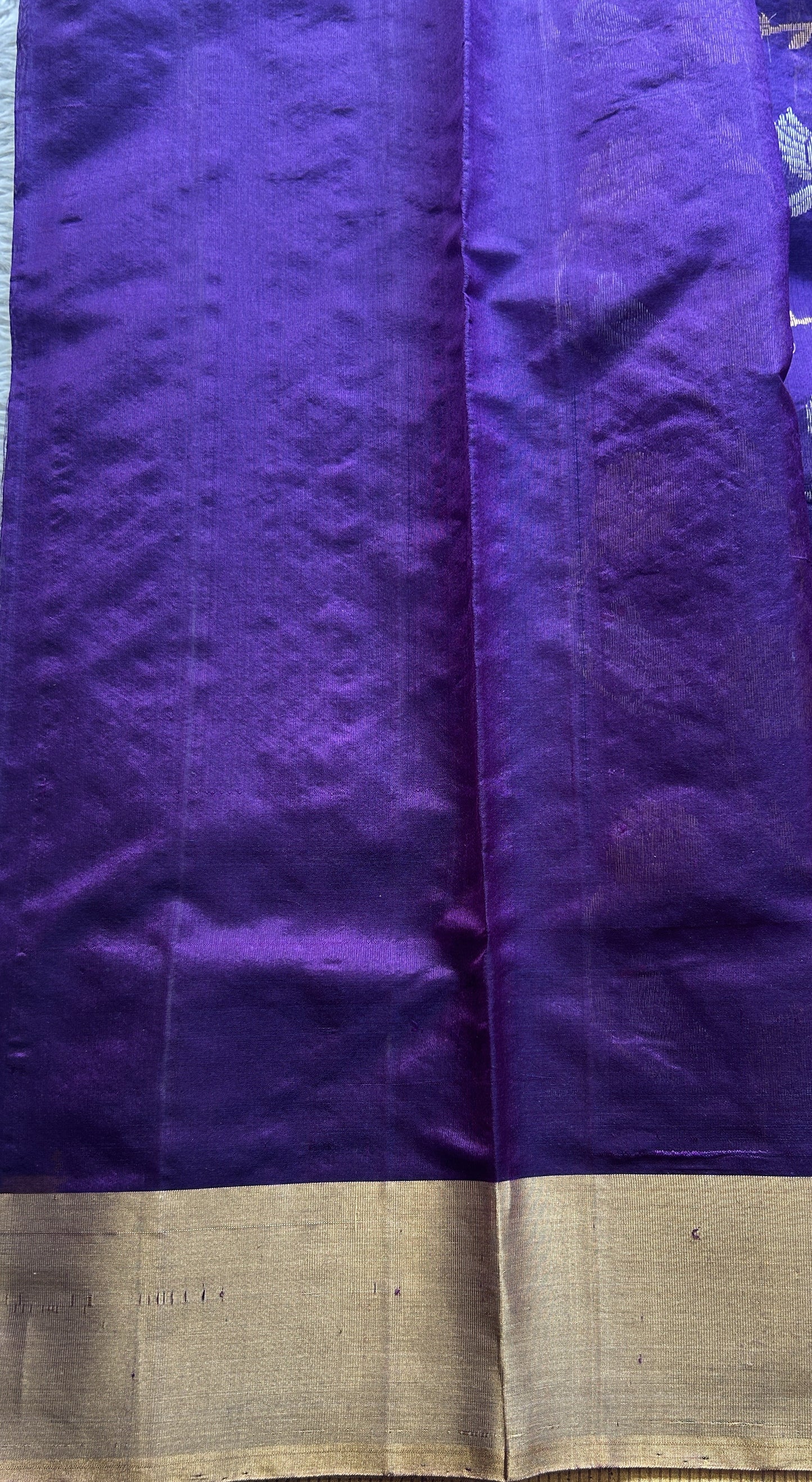 Chanderi Silk Allover Saree Violet Color Elegantly Paired with a Zari border - Sampradaya Designer Studio