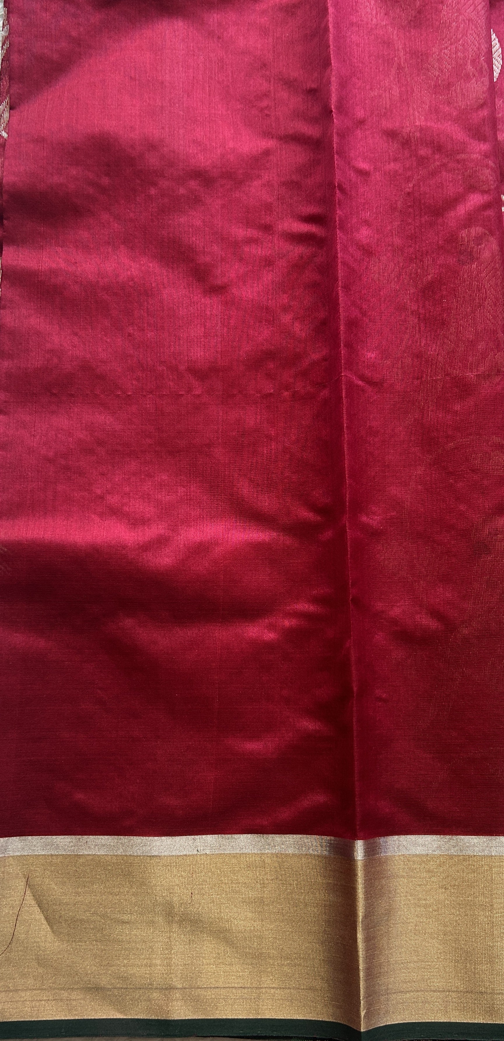 Chanderi Silk Allover Saree Garnet color Elegantly Paired with a Zari border - Sampradaya Designer Studio