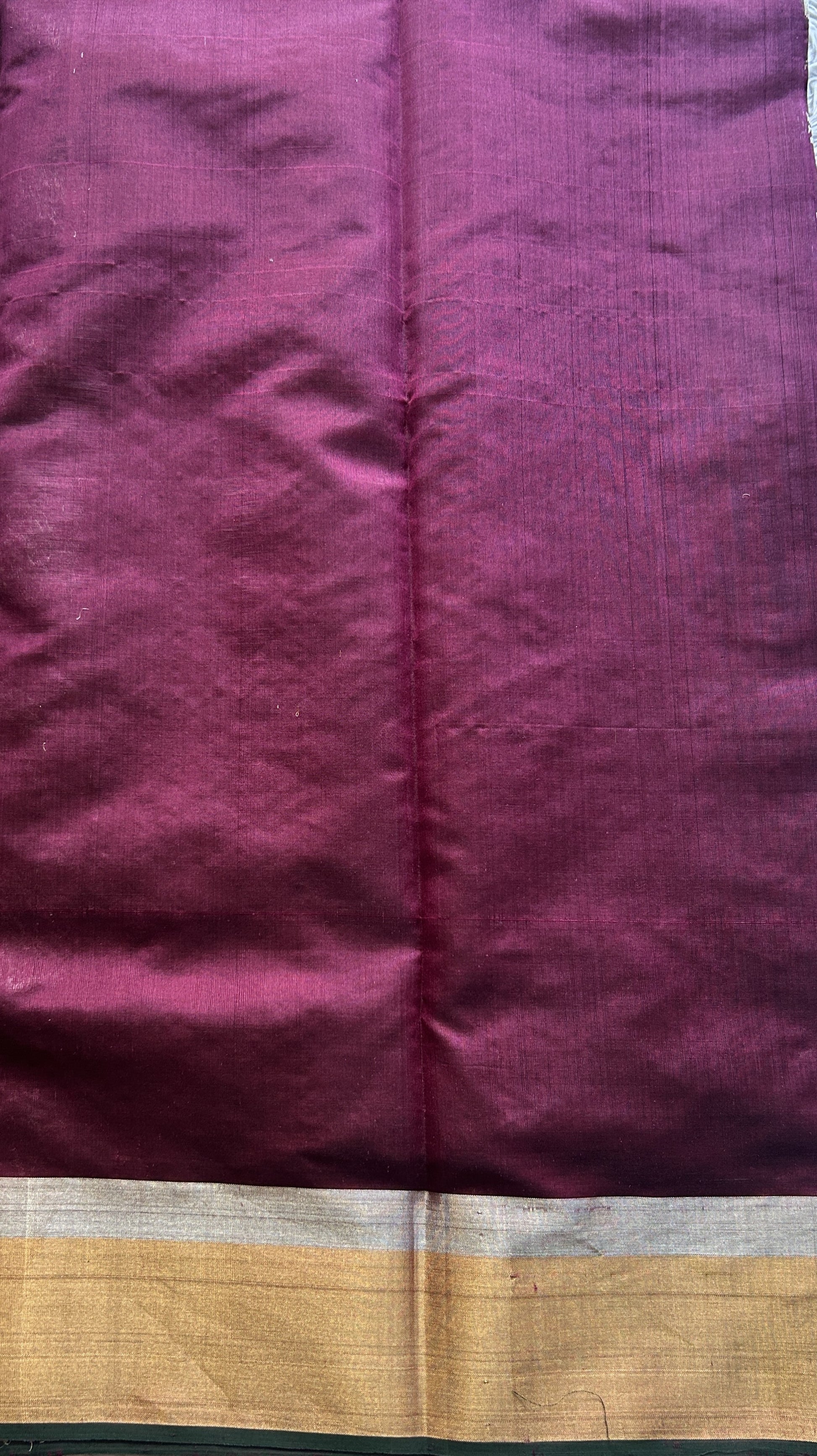 Chanderi Silk Allover Saree Mulberry color Elegantly Paired with a Zari border - Sampradaya Designer Studio
