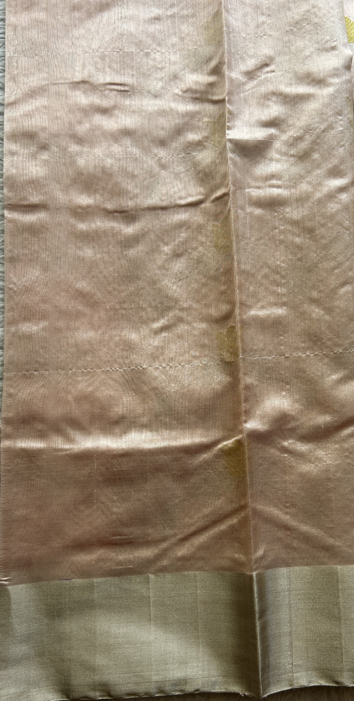 Chanderi Silk Allover Saree Very Light Peach color Elegantly Paired with a Zari border - Sampradaya Designer Studio