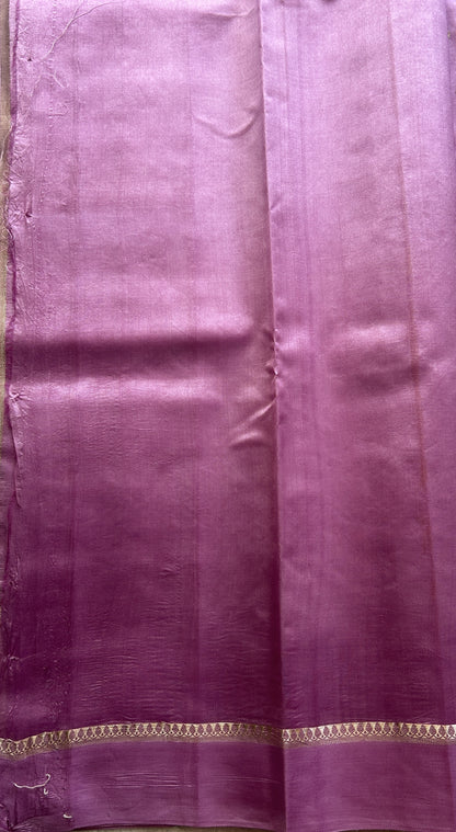 Chiniya Silk Saree Baby Pink Colored Elegantly Paired with a Plain Border. - Sampradaya Designer Studio