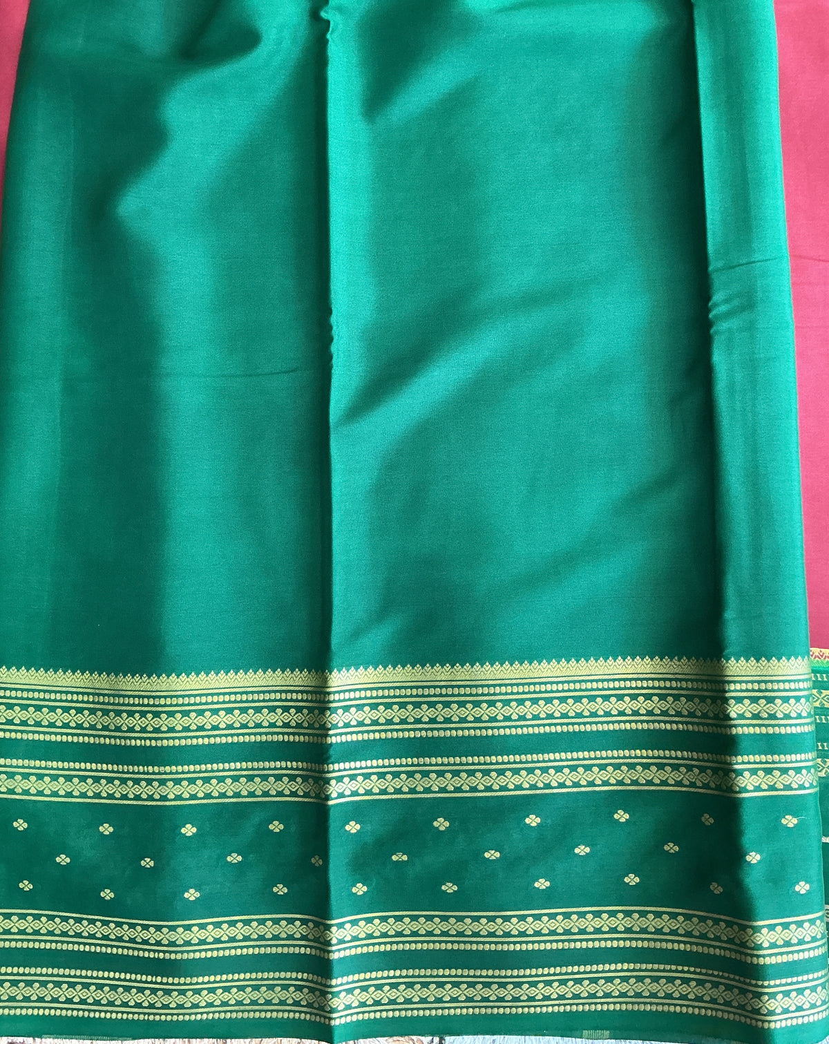 Maroon Mysore Crepe Silk Saree with Silver Zari Border | Pure Handloom | Silk Mark Certified