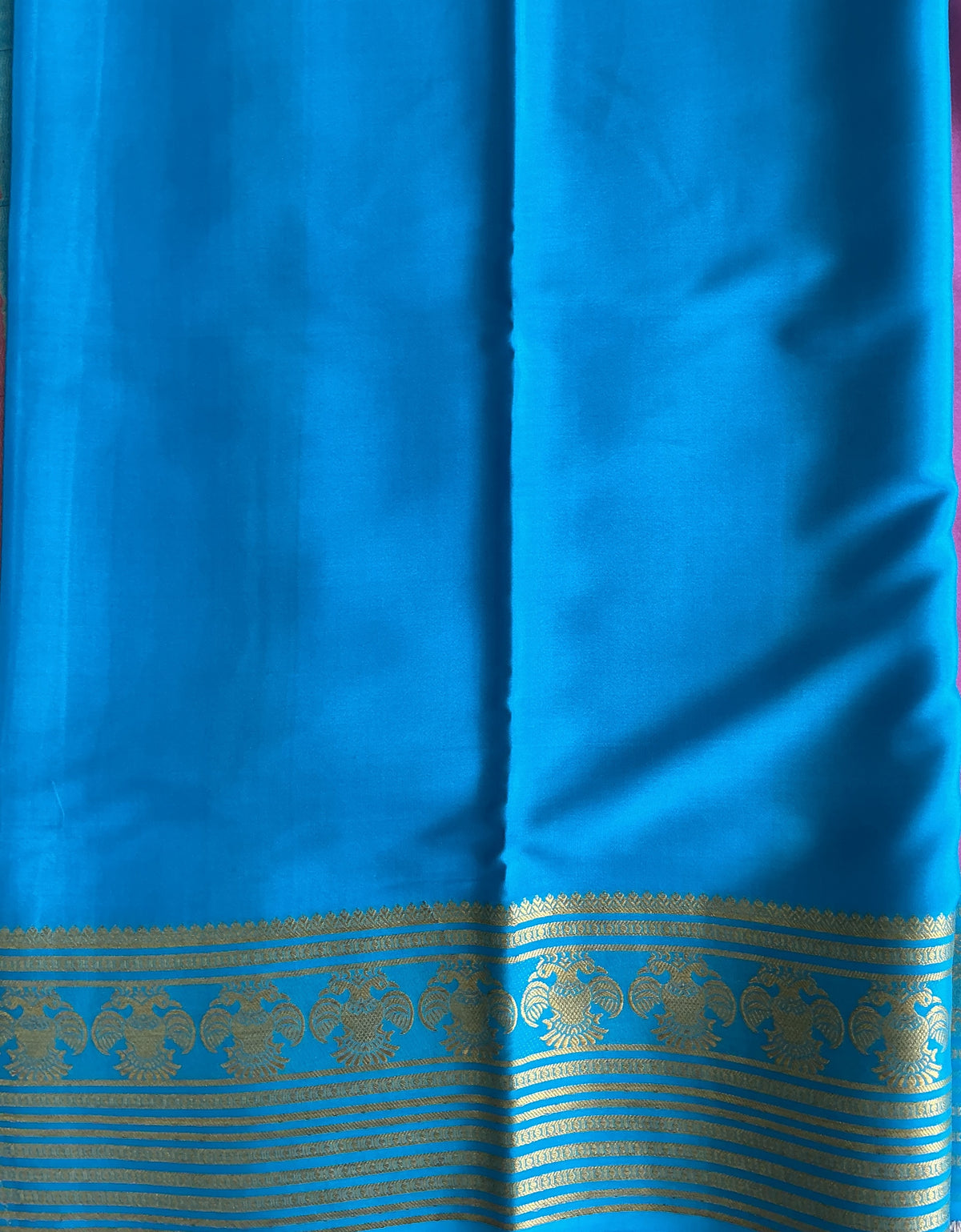 Pink Mysore Crepe Silk Saree with Silver Zari Border | Pure Handloom | Silk Mark Certified