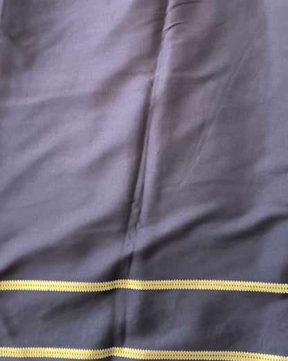 Maroon Mysore Crepe Silk Saree with Silver Zari Border | Pure Handloom | Silk Mark Certified