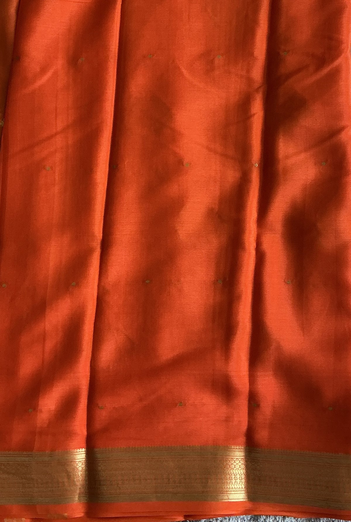 Seafoam Mysore Crepe Silk Saree with Silver Zari Border | Pure Handloom | Silk Mark Certified
