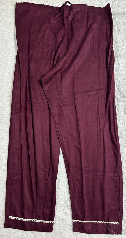 Cotton Silk Kurti Mauve Colored With a Embroidery Work . - Sampradaya Designer Studio