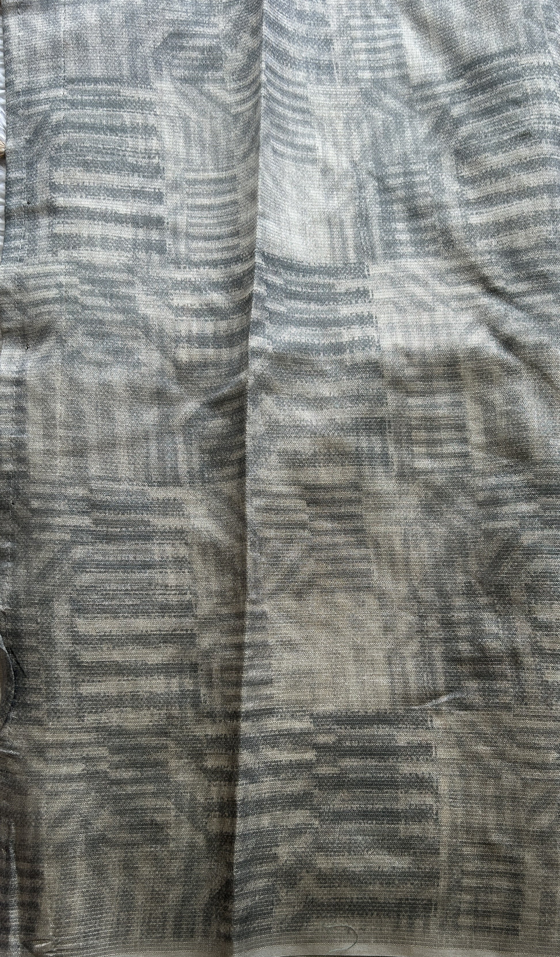 Semi Tussar Saree Beige Colored complemented with a Borderless. - Sampradaya Designer Studio