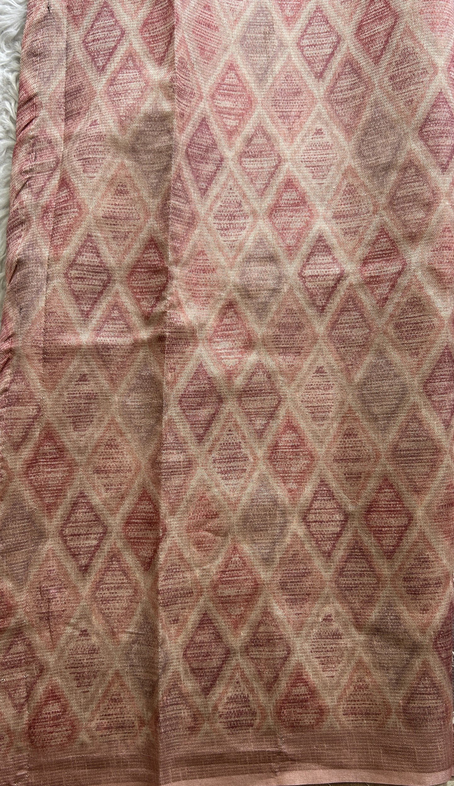 Semi Tussar Saree Light Lavender Colored complemented with a Borderless. - Sampradaya Designer Studio