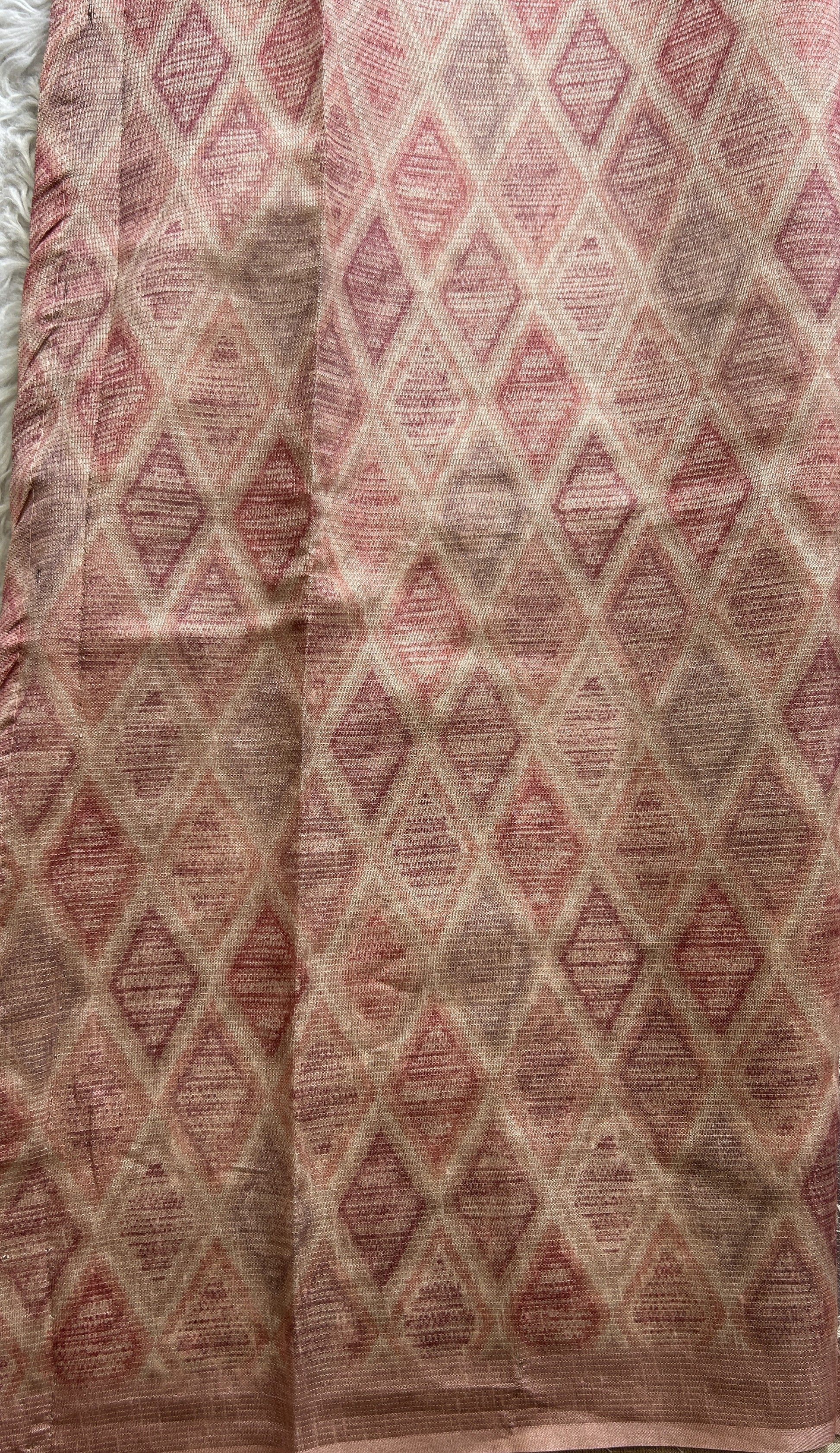 Semi Tussar Saree Light Lavender Colored complemented with a Borderless. - Sampradaya Designer Studio