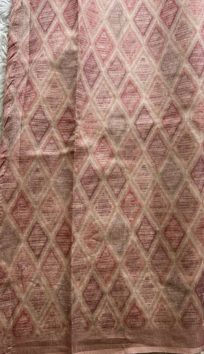 Semi Tussar Saree Light Lavender Colored complemented with a Borderless. - Sampradaya Designer Studio