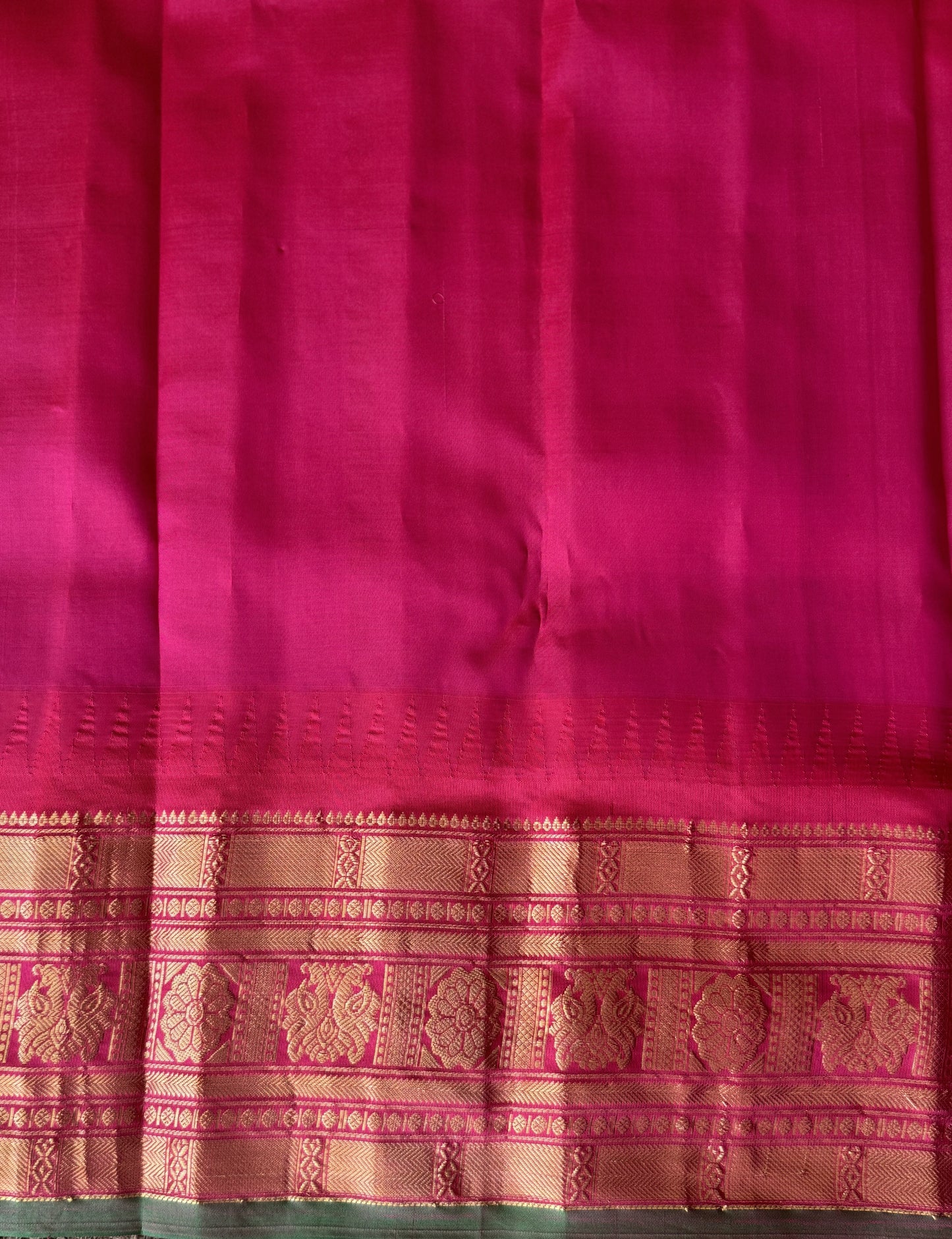 Gadwal Pattu Saree Dark Purple colored saree complemented with a Red Zari border - Sampradaya Designer Studio