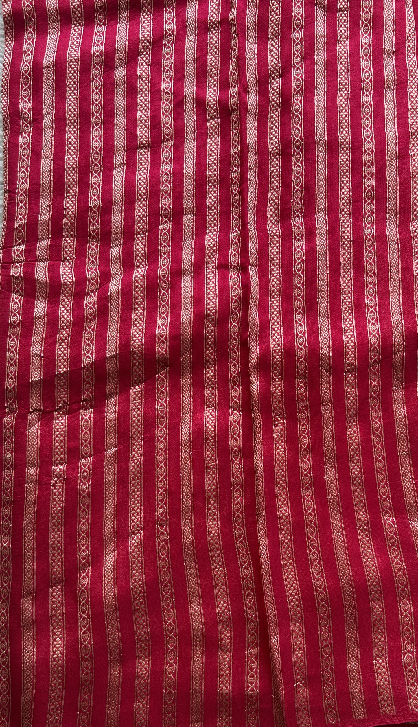 Banarasi Tussar Georgette Saree Hot Pink Colored Elegantly Paired Zari Border. - Sampradaya Designer Studio