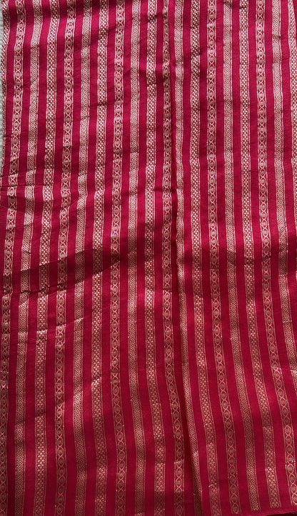 Banarasi Tussar Georgette Saree Hot Pink Colored Elegantly Paired Zari Border. - Sampradaya Designer Studio
