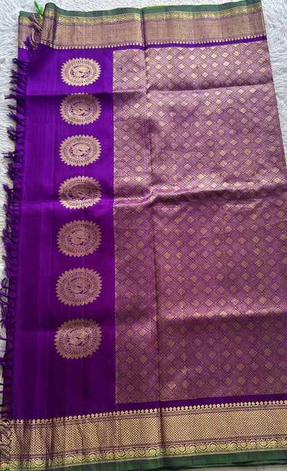 Gadwal Pattu Saree Mustard Yellow Colored Complemented With a Zari Border - Sampradaya Designer Studio