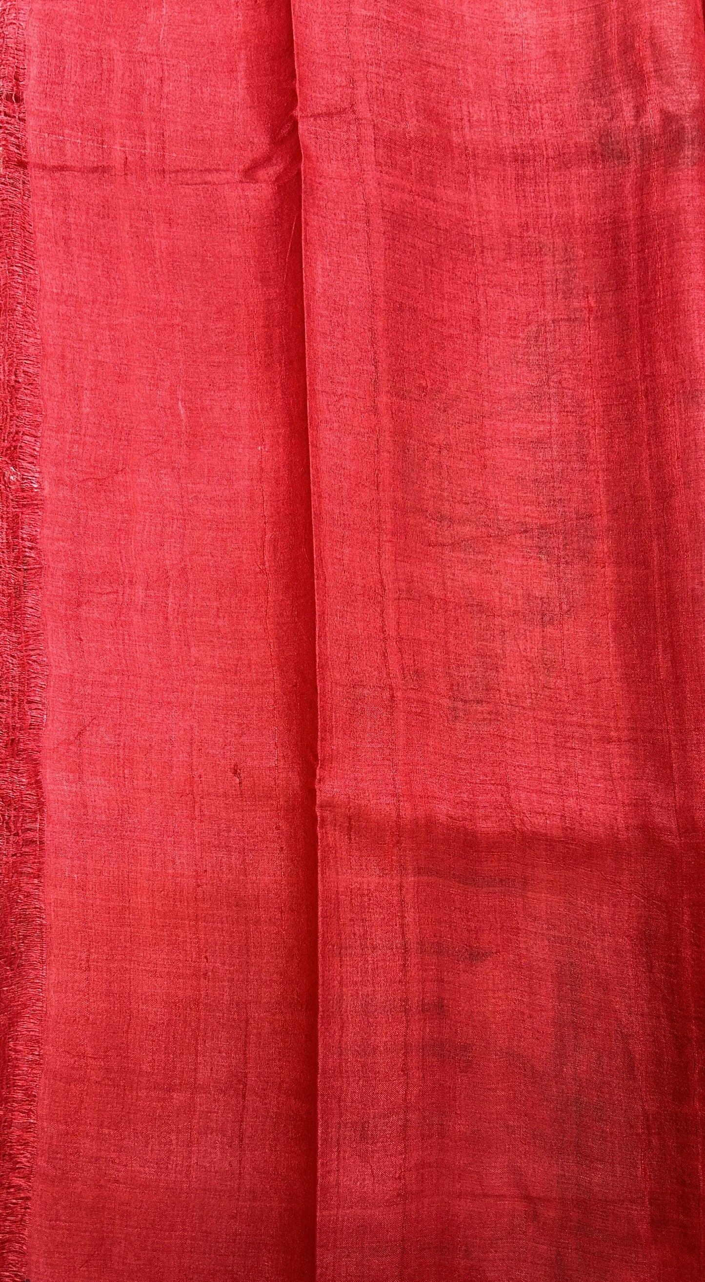 Tussar Silk Saree Red colored complemented with a borderless Saree. - Sampradaya Designer Studio