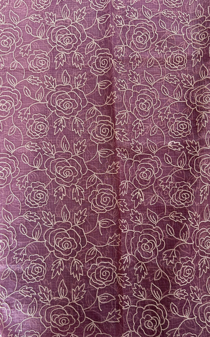 Tussar Silk Saree Lavender colored complemented with a borderless Saree. - Sampradaya Designer Studio