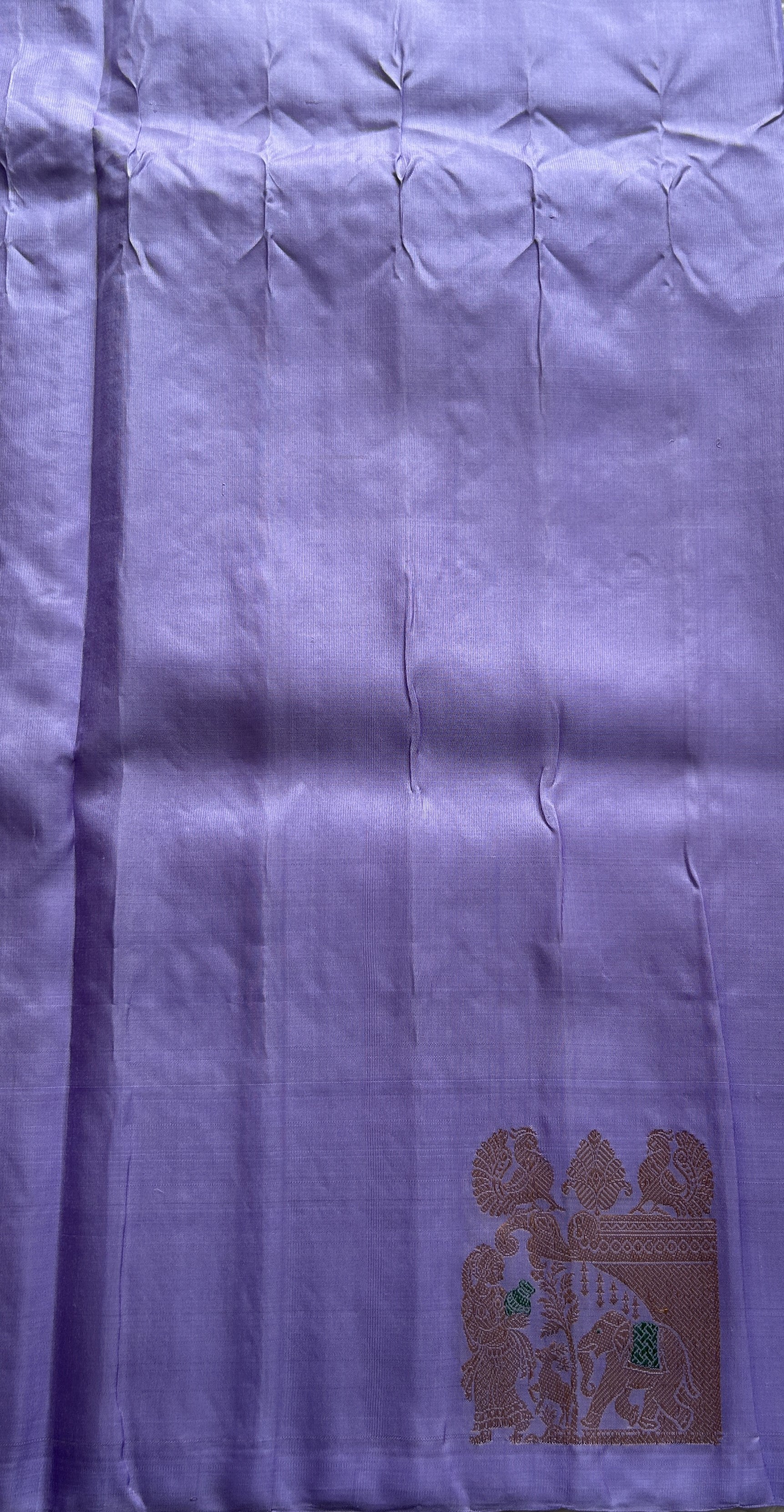 Gadwal Pattu Saree Lavender Colored Complemented With a Zari Border - Sampradaya Designer Studio